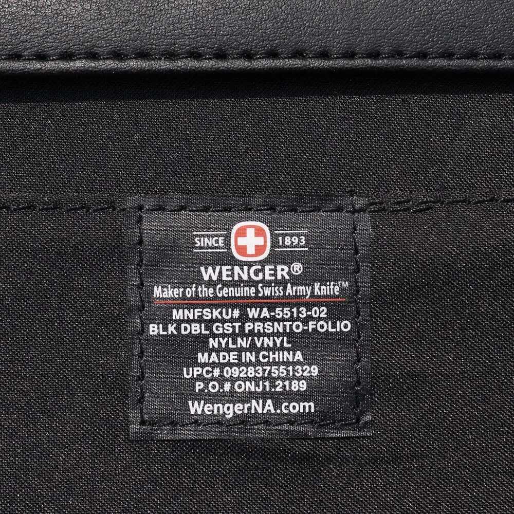 Wenger Multi-Function Presentation Folio Black Zippered Business Padfolio